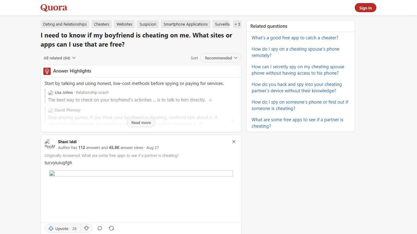 I need to know if my boyfriend is cheating on me. What sites or apps can I use that are free? - Quora